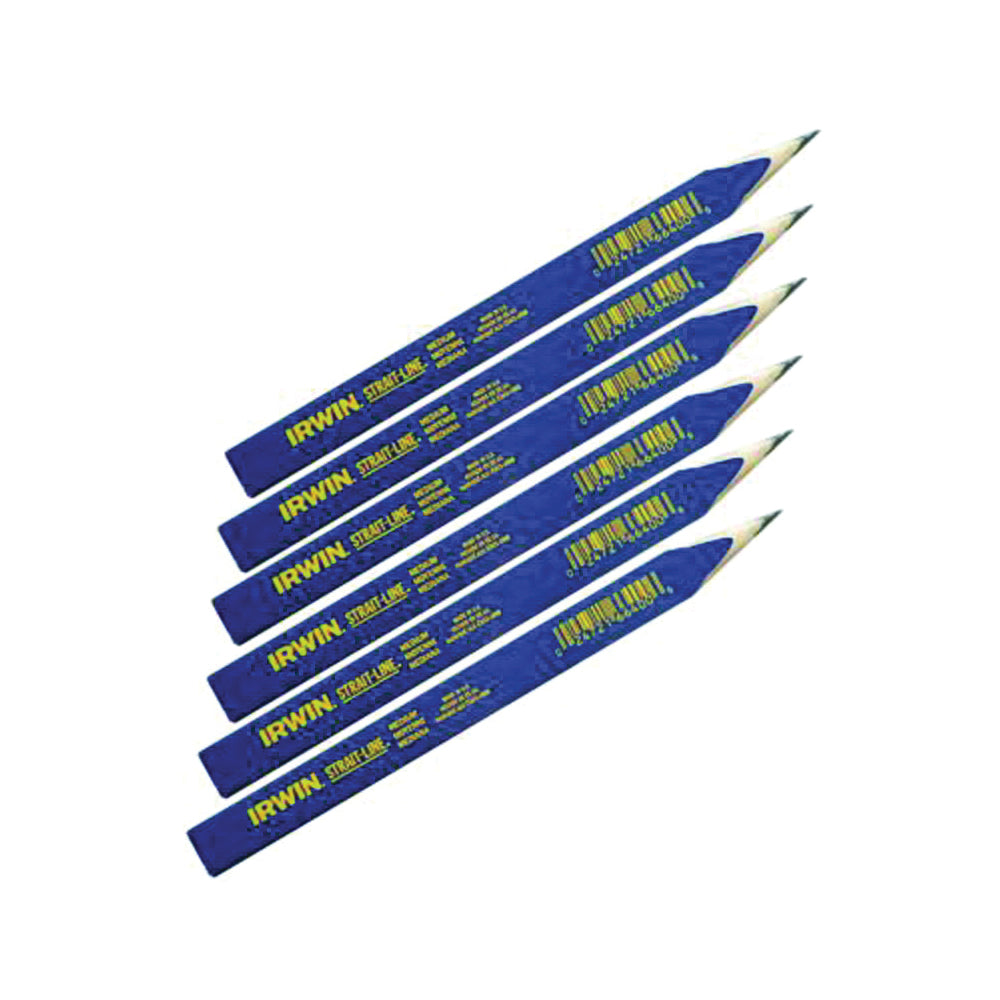 IRWIN 66302 Carpenter Pencil, Blue, 7 in L, Wood Barrel