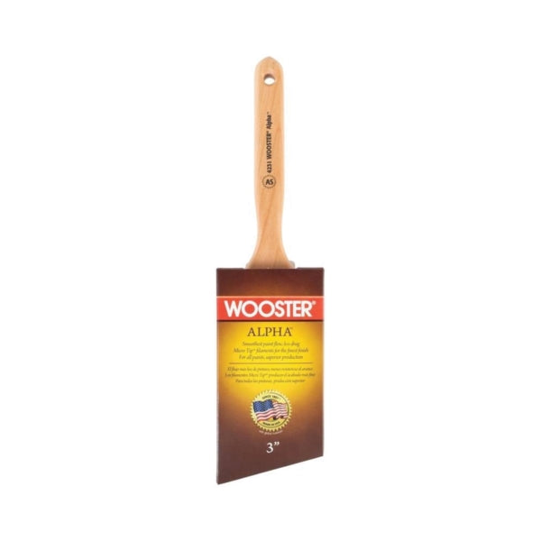 WOOSTER 4231-3 Paint Brush, 3 in W, 3-11/16 in L Bristle, Synthetic Bristle, Sash Handle