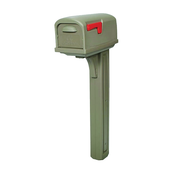 Gibraltar Mailboxes Classic Series GCL10000M Mailbox Post Combo, 800 cu-in Mailbox, Plastic Mailbox, Plastic Post, Mocha