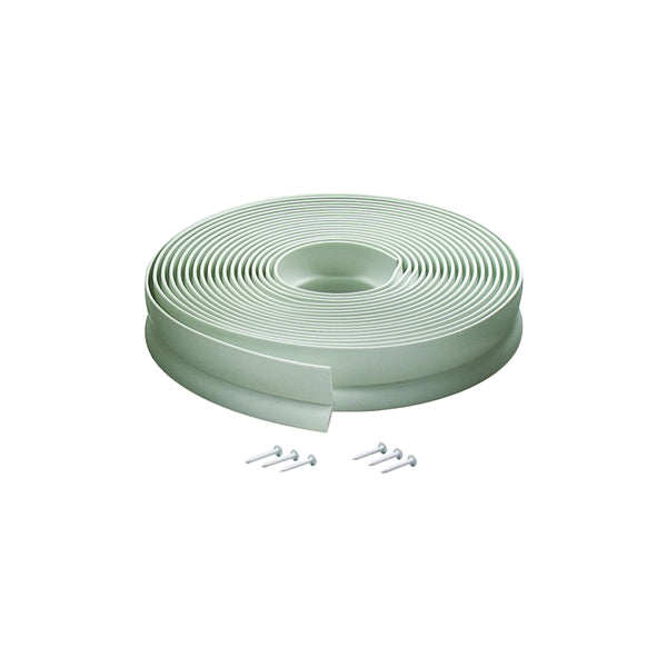 M-D 03822 Garage Door Seal, 1-3/4 in W, 1 in Thick, 30 ft L, Vinyl, White