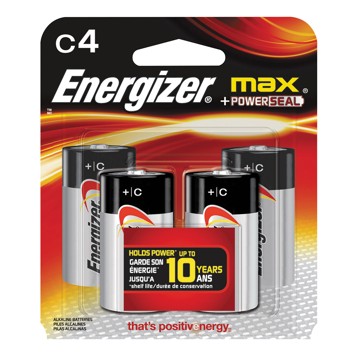 Energizer E93BP-4 Battery, 1.5 V Battery, 8 Ah, C Battery, Alkaline, Manganese Dioxide, Zinc