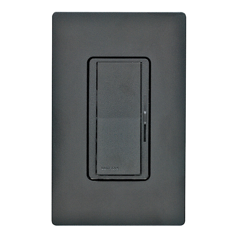 Lutron Diva DV-600PHW-BLSS Dimmer, 5 A, 120 V, 600 W, Halogen, Incandescent Lamp, Black