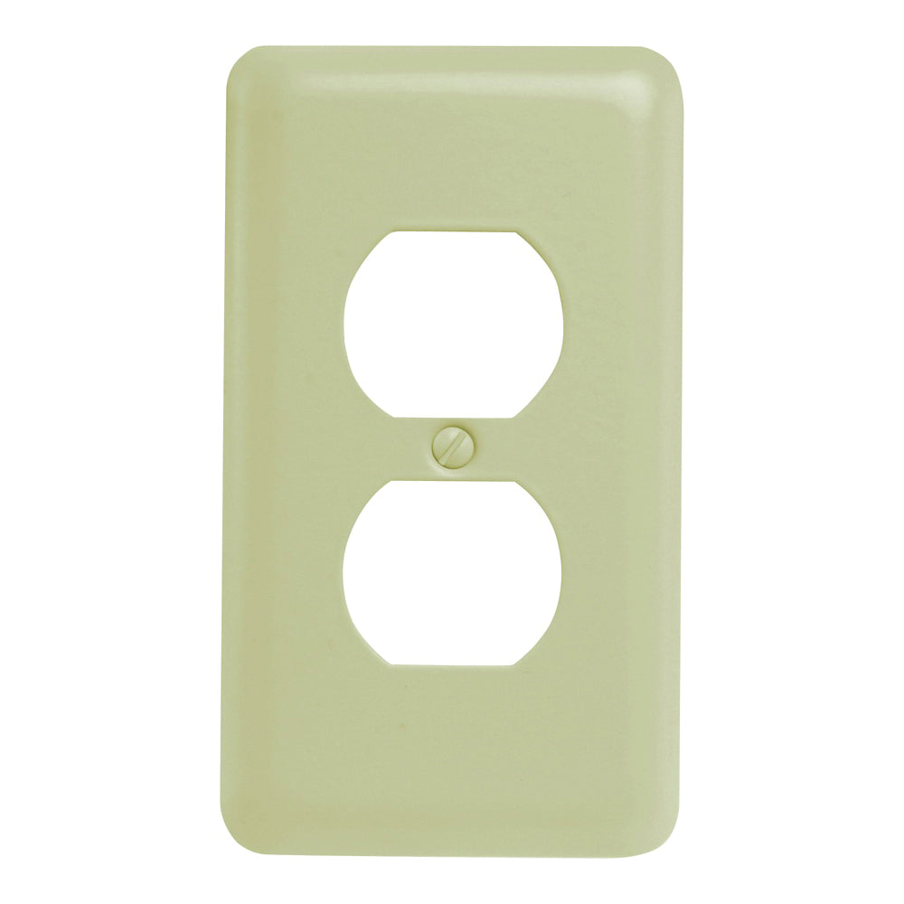 Amerelle 935DAL Receptacle Wallplate, 5 in L, 2-13/16 in W, 1 -Gang, Steel, Light Almond