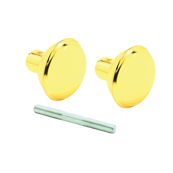 Prime-Line E 2297 Door Knob Set, 2-3/16 in Dia, Brass, Polished