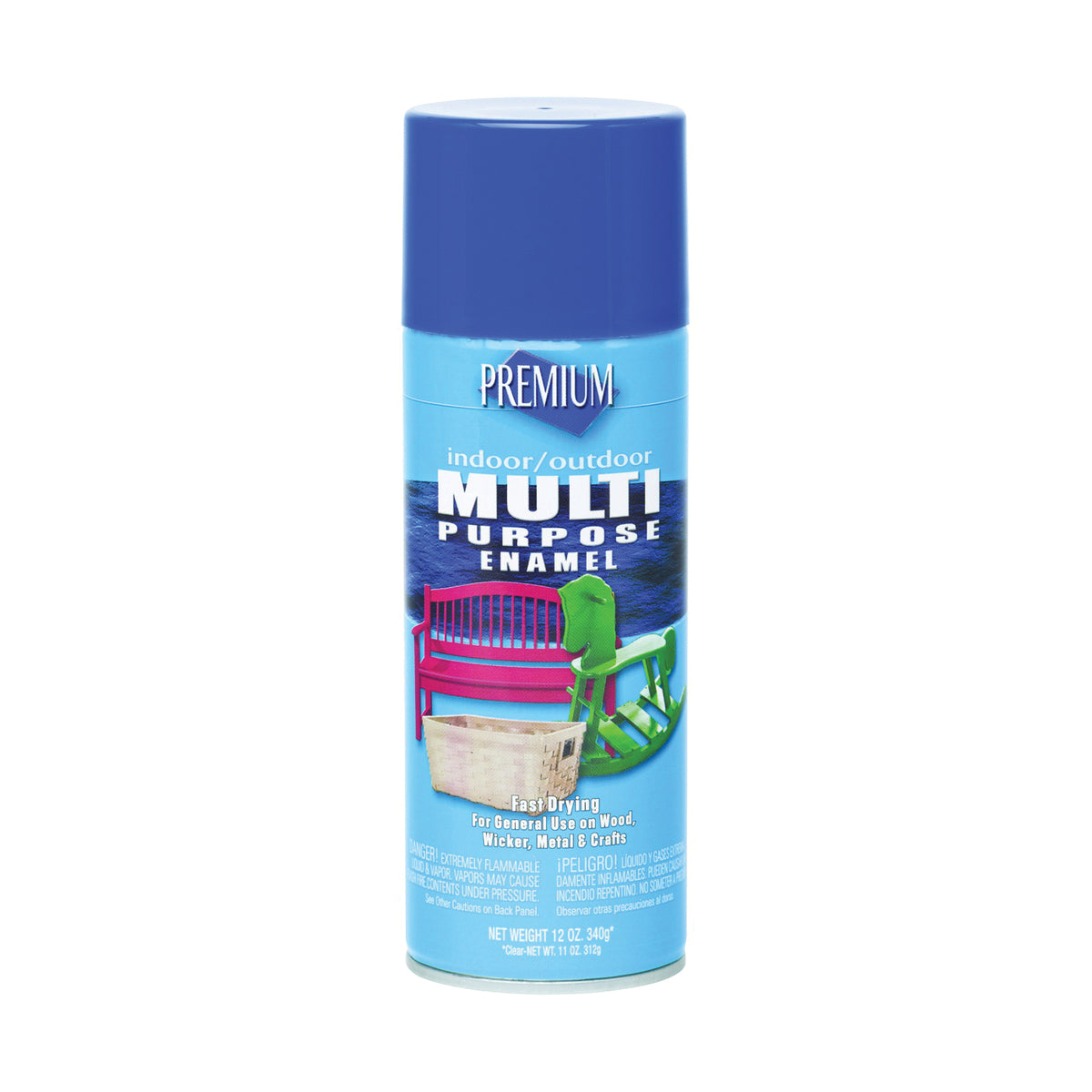 RUST-OLEUM MP1008 Enamel Spray Paint, Gloss, Royal Blue, 12 oz, Aerosol Can