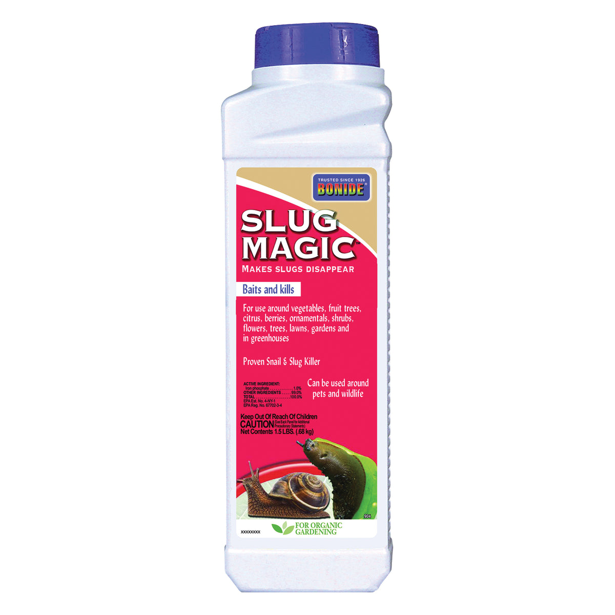 Bonide 904 Slug and Snail Killer, Solid, 1.5 lb Bottle