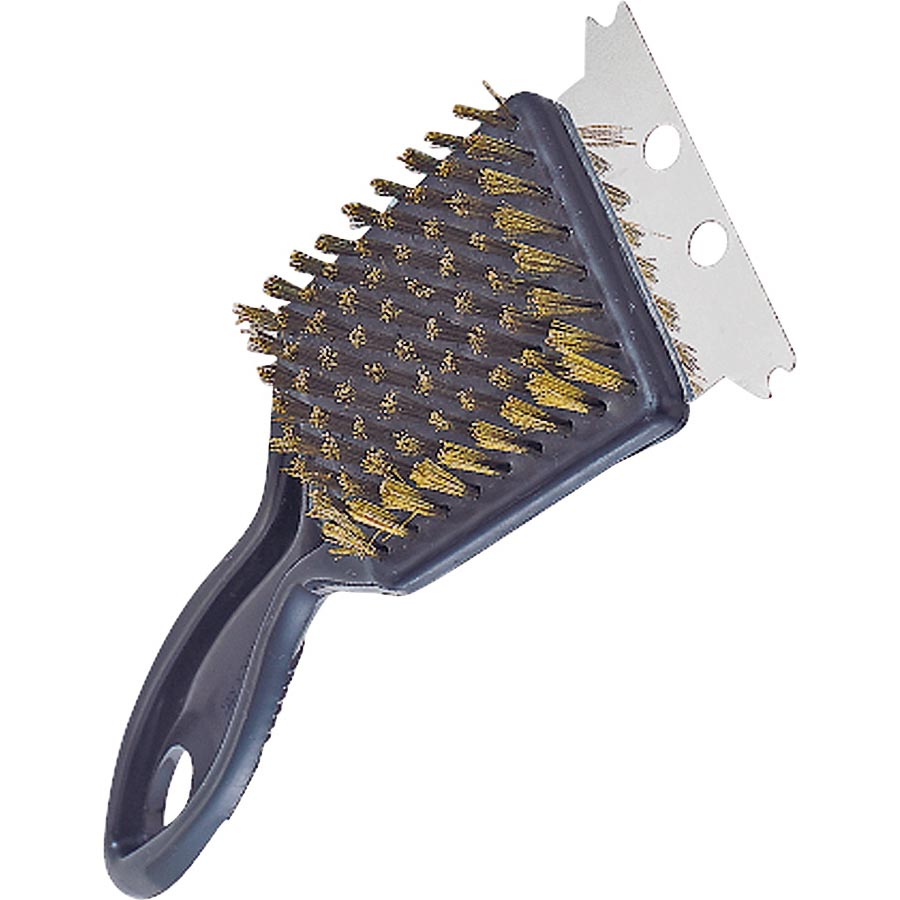 Omaha Grill Brush with Stainless Steel Scraper, 2-1/4 in L Brush, 2-1/4 in W Brush, Stainless Steel Bristle