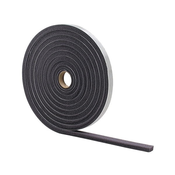 M-D 02113 Foam Tape, 3/4 in W, 17 ft L, 1/2 in Thick, Gray