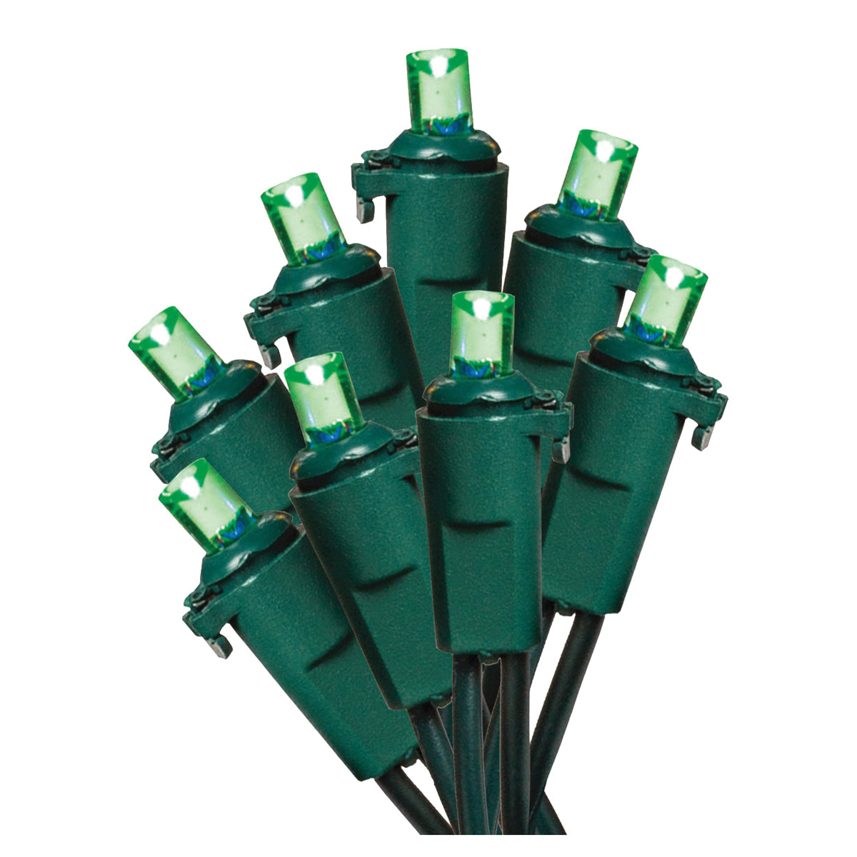 Hometown Holidays U15E302F Light Set, Christmas, 120 V, 4.8 W, 70-Lamp, LED Lamp, Green Lamp, 18.58 ft L