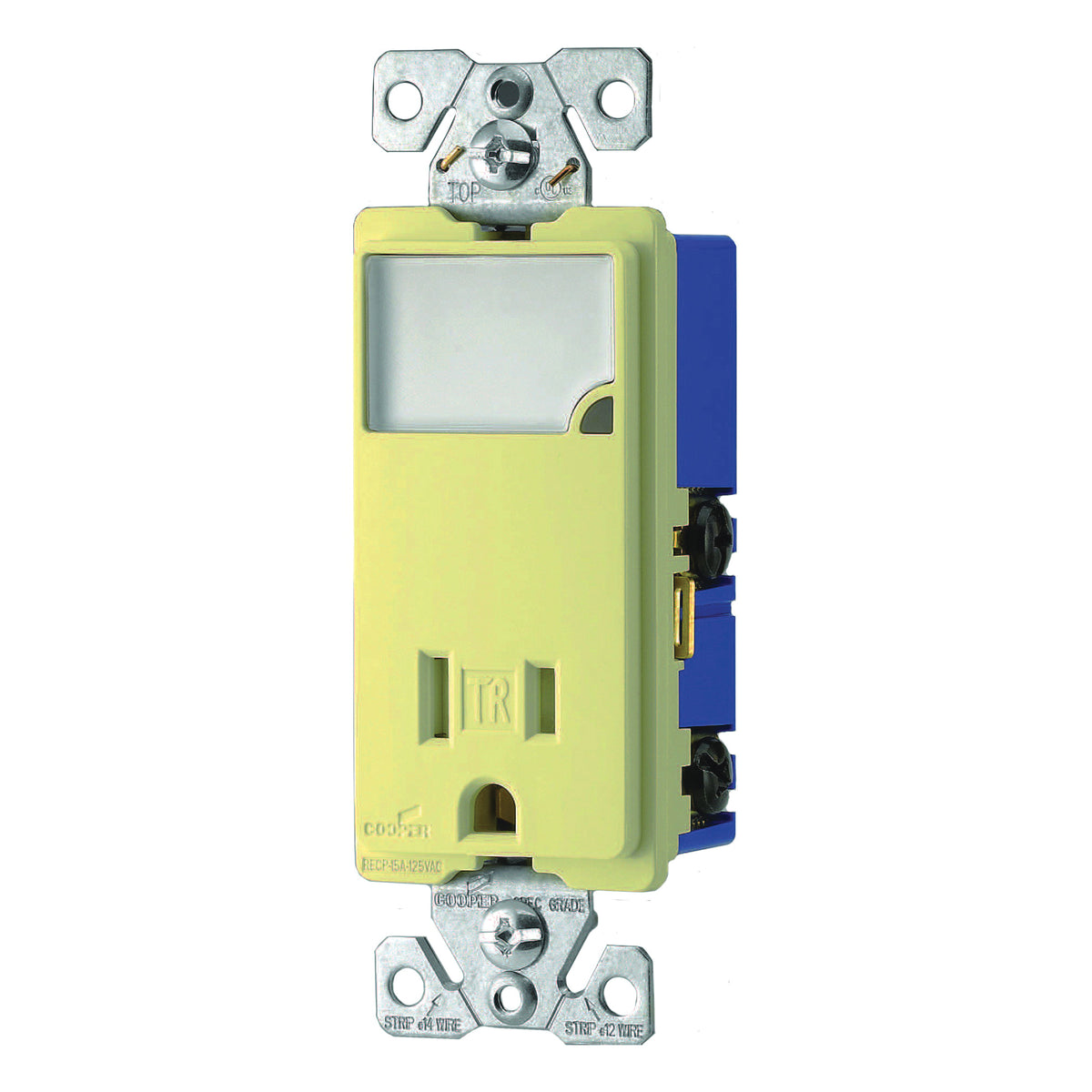 Eaton Cooper Wiring TR7735V-BOX LED Wall Box Nightlight Combination, 1 -Pole, 15 A, 125 V, Ivory