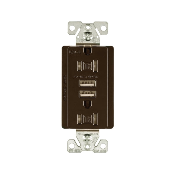 Arrow Hart TR7755RB-K-L Combination USB Receptacle, 2 -Pole, 3.1 A USB, 15 A Receptacle, 2 -USB Port