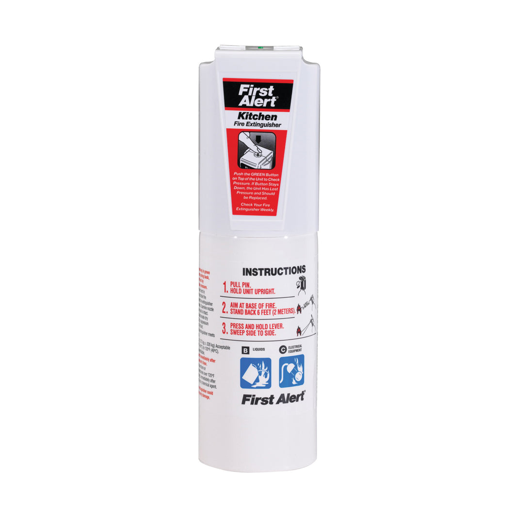 FIRST ALERT KITCHEN5 Fire Extinguisher, 1.4 lb Capacity, Sodium Bicarbonate, 5-B:C Class, Wall Mounting