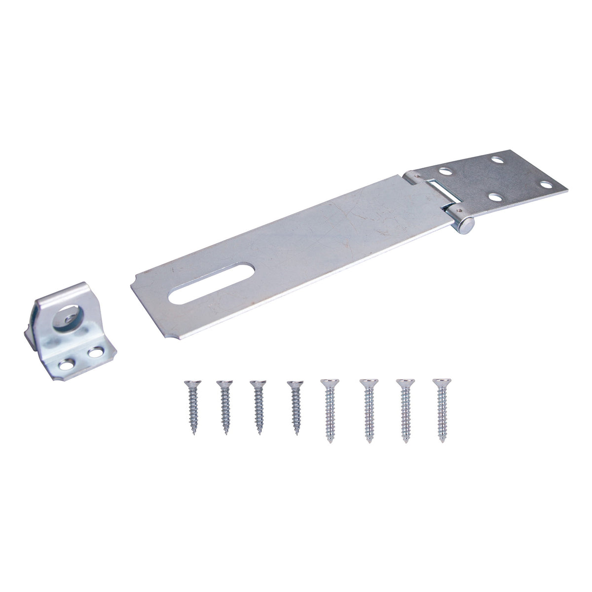 ProSource LR-128-BC3L-PS Safety Hasp, 6 in L, 6 in W, Steel, Zinc, 7/16 in Dia Shackle, Fixed Staple