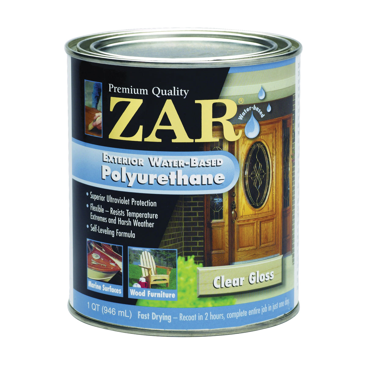 ZAR 32612 Polyurethane, Gloss, Liquid, Amber, 1 qt, Can