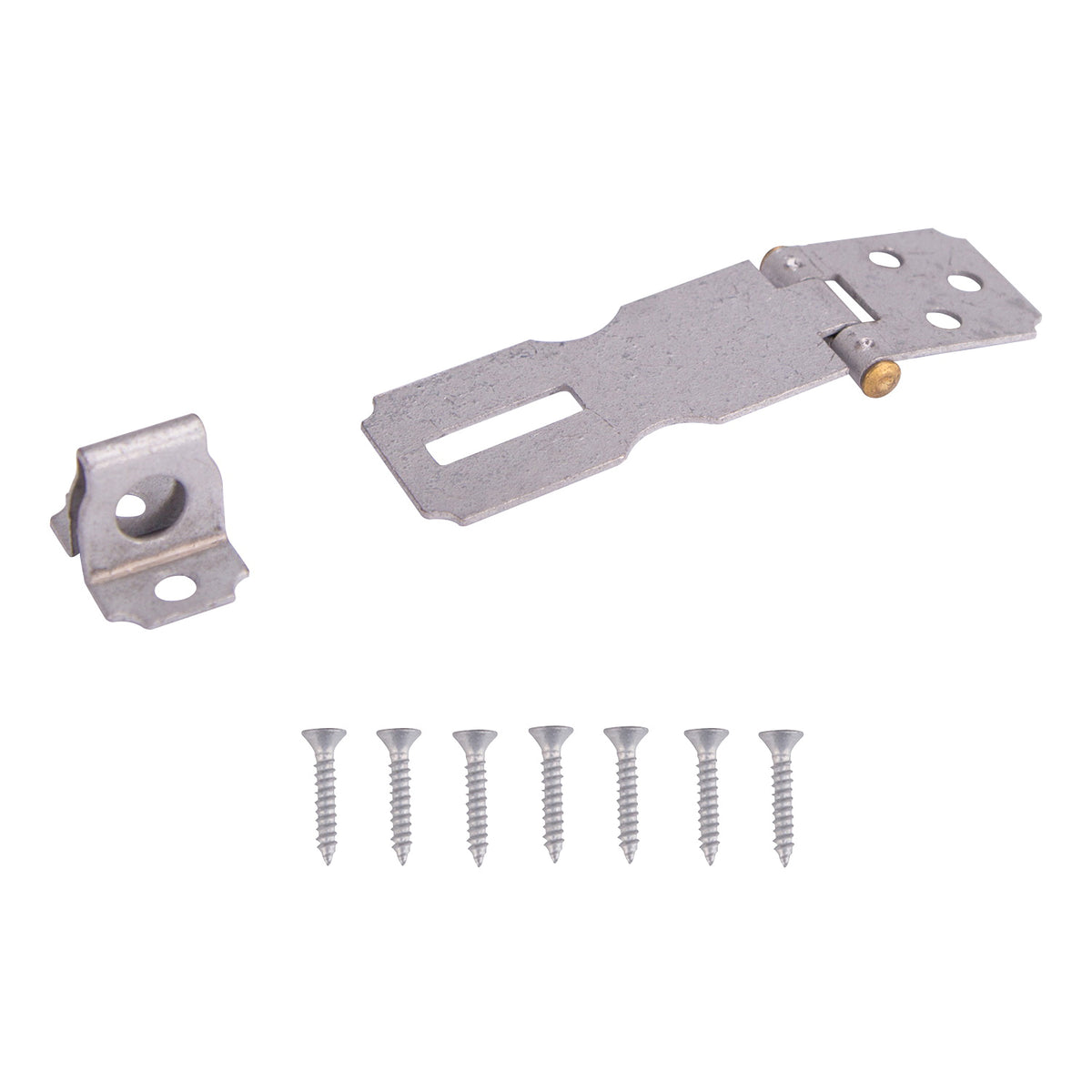 ProSource LR-130-BC3L-PS Safety Hasp, 2-1/2 in L, 2-1/2 in W, Steel, Galvanized, 9/32 Dia Shackle, Fixed Staple