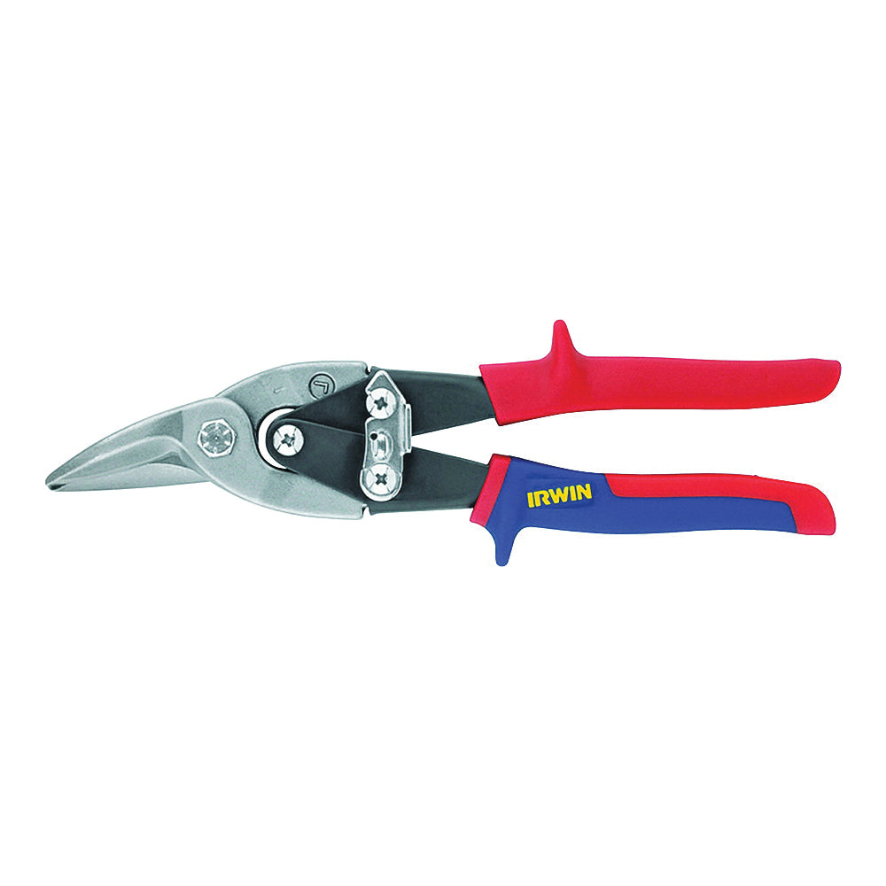 IRWIN 2073112 Aviation Snip, 10 in OAL, 1-5/16 in L Cut, Right Cut, Steel Blade, Double-Dipped Handle, Red Handle