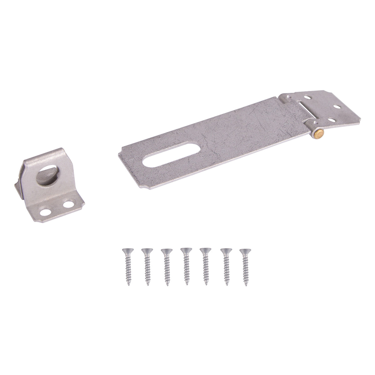 ProSource LR-132-BC3L-PS Safety Hasp, 4-1/2 in L, 4-1/2 in W, Steel, Galvanized, 7/16 in Dia Shackle, Fixed Staple