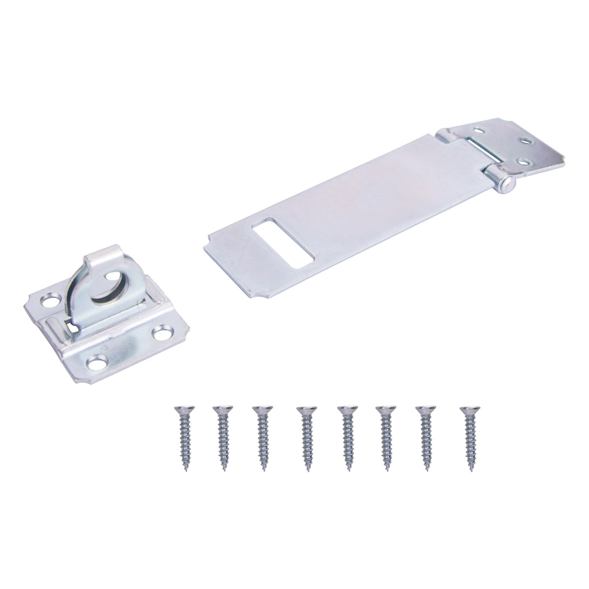 ProSource LR-124-BC3L-PS Safety Hasp, 4-1/2 in L, 4-1/2 in W, Steel, Zinc, 7/16 in Dia Shackle, Loose Staple