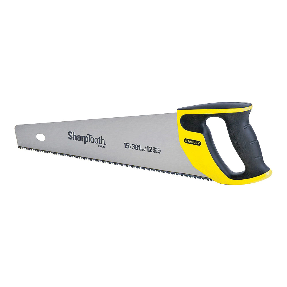 STANLEY 20-526 Handsaw, 15 in L Blade, 11 TPI, Ergonomic Handle, Plastic/Rubber Handle