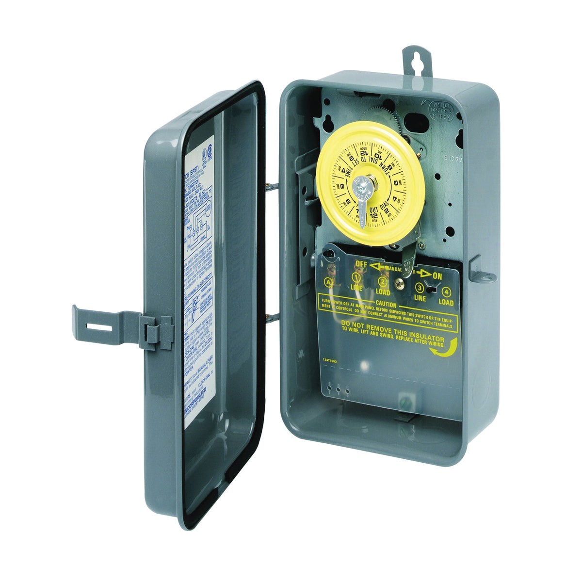 Intermatic T101R Mechanical Timer Switch, 40 A, 120 V, 3 W, 24 hr Time Setting, 12 On/Off Cycles Per Day Cycle