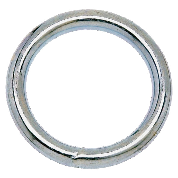 Campbell T7665001 Welded Ring, 200 lb Working Load, 2 in ID Dia Ring, #7B Chain, Steel, Nickel-Plated