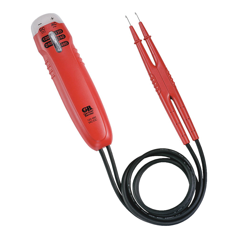 GB GVT-392 Solenoid Tester, 120 to 480 VAC, 120 to 240 VDC, Neondicator Display, Functions: Voltage, Red