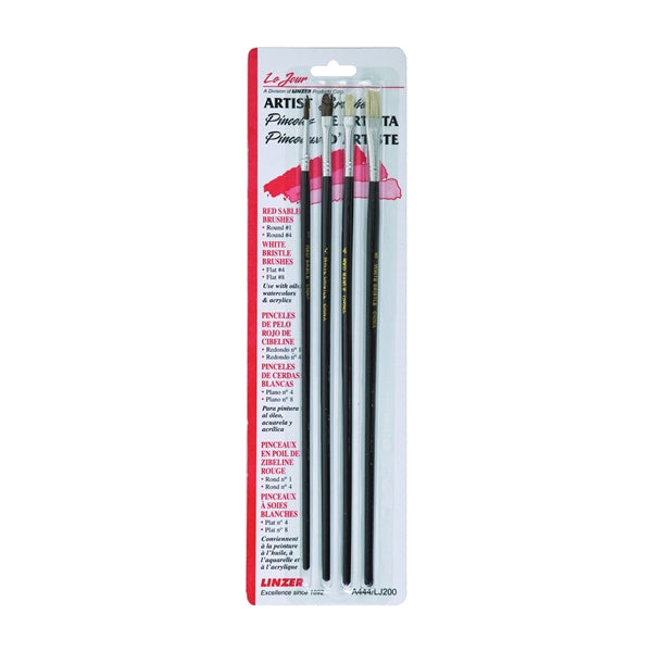 Linzer A444 Artist Paint Brush Set, Wood Handle