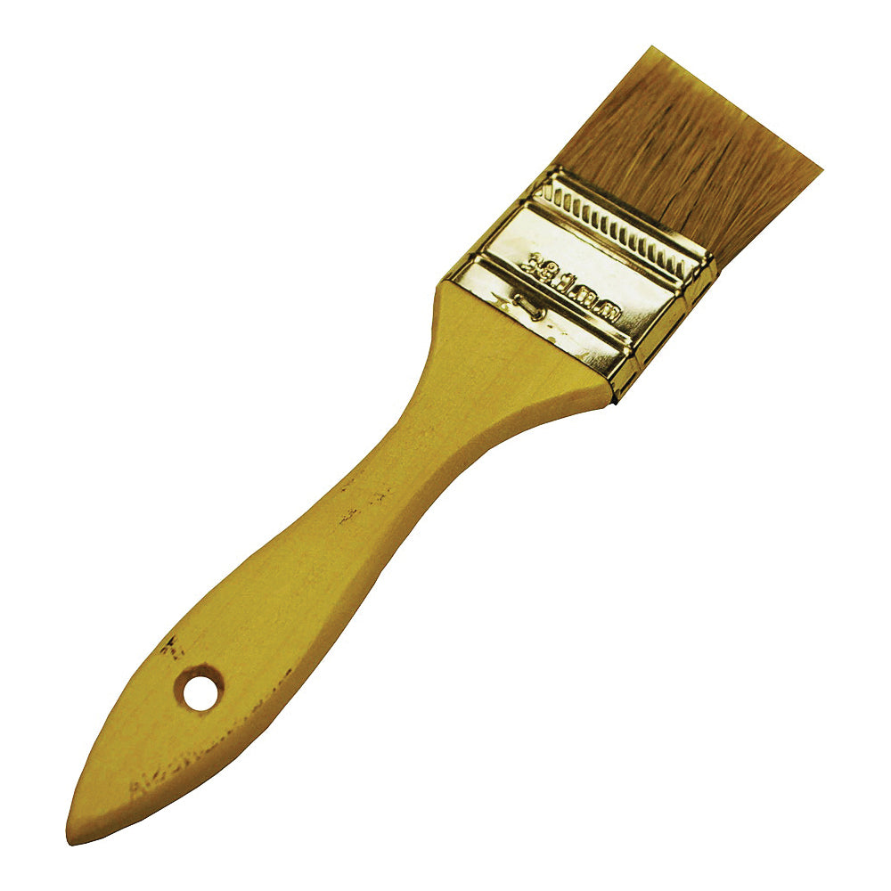 WOOSTER F5117-1 Paint Brush, 1 in W, 1-11/16 in L Bristle, Soft Natural China Bristle, Plain-Grip Handle