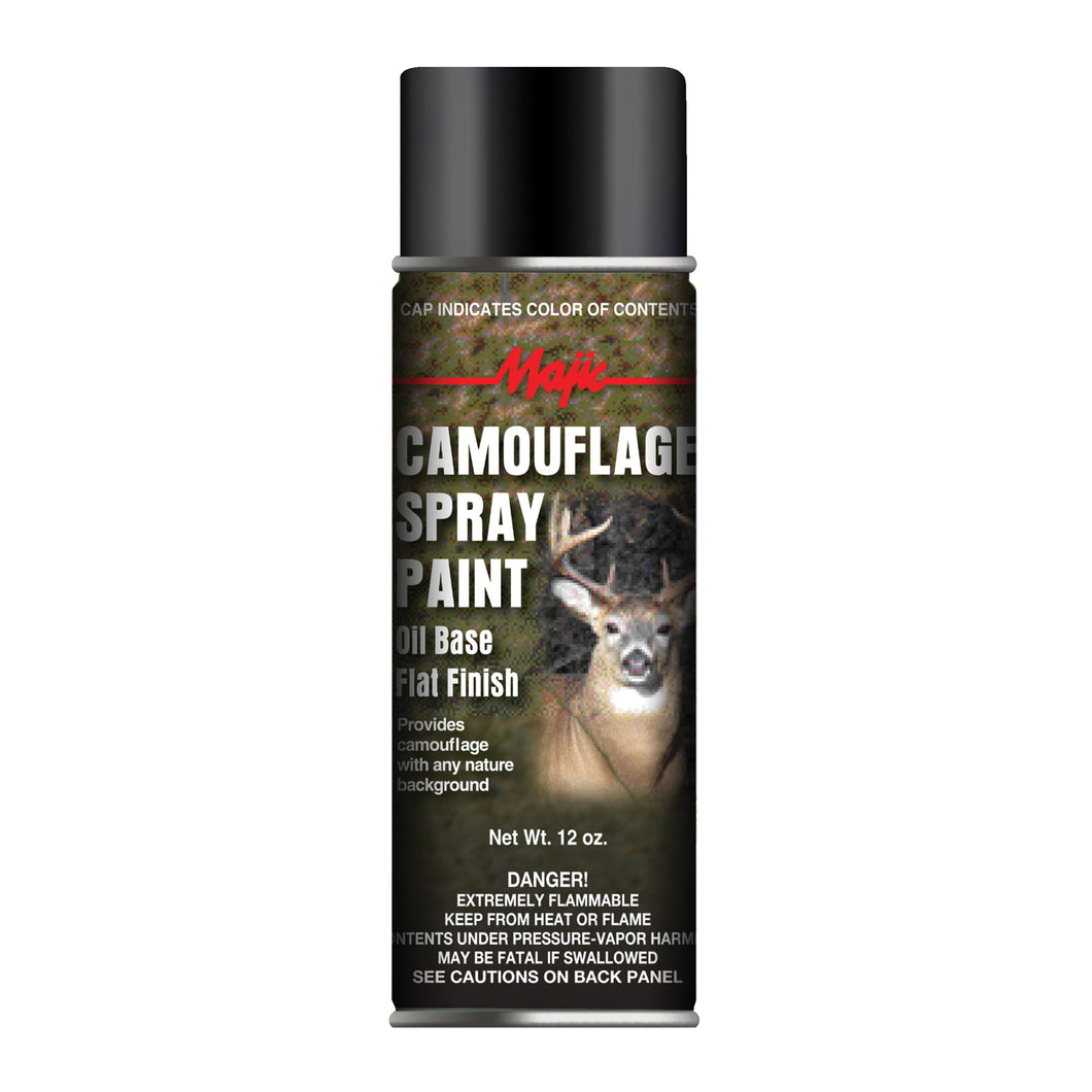 Majic Paints 8-20851-8 Camouflage Spray Paint, Flat, Black, 12 oz, Can