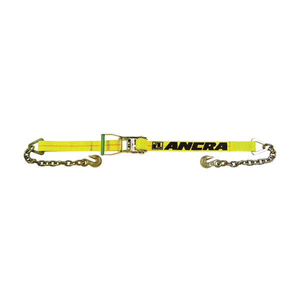 ANCRA 500 Series 45982-15 Strap, 2 in W, 27 ft L, Polyester, Yellow, 3333 lb Working Load, Chain Anchor End