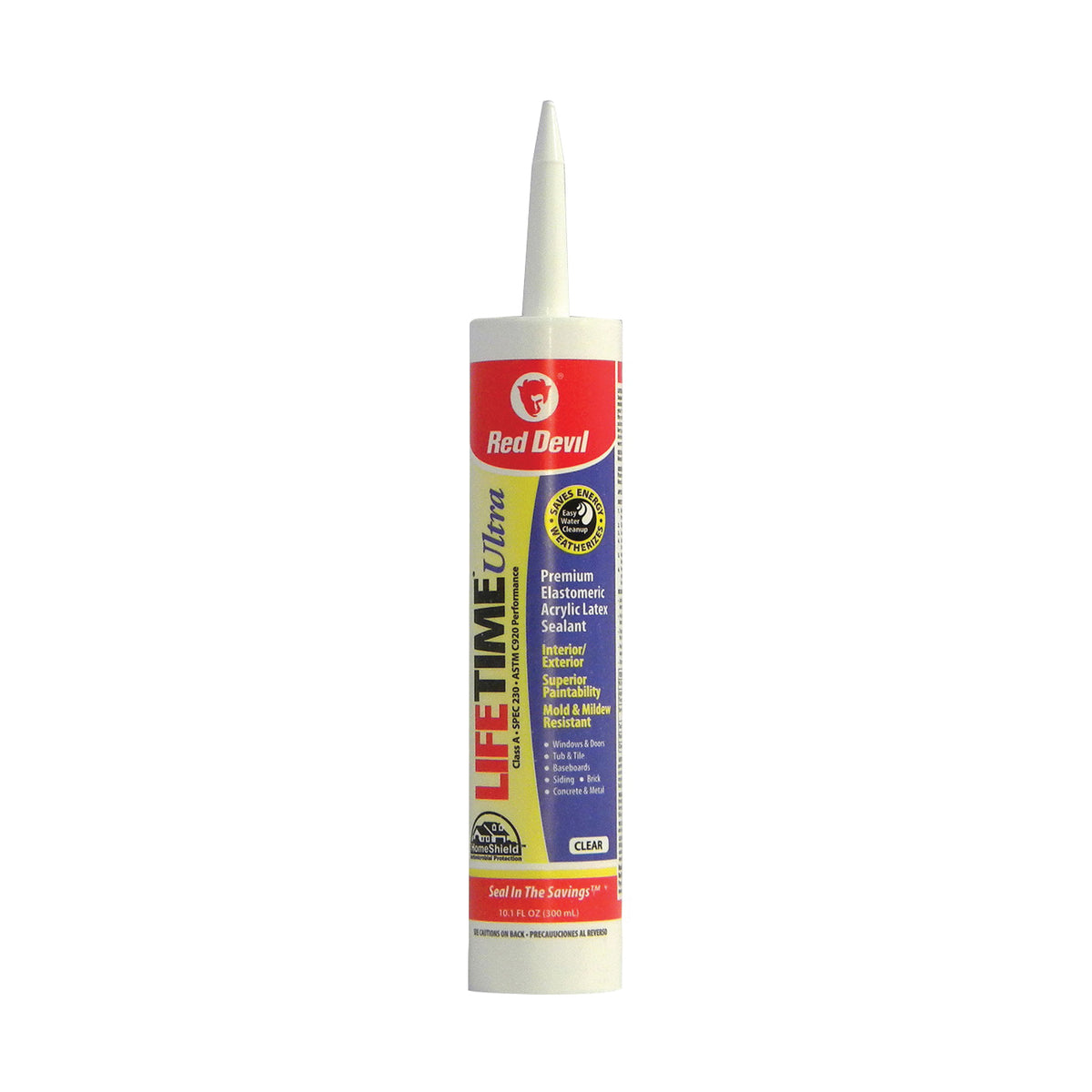 Red Devil Lifetime 0777 Acrylic Sealant, Clear, 40 to 90 deg F, 10.1 fl-oz Cartridge