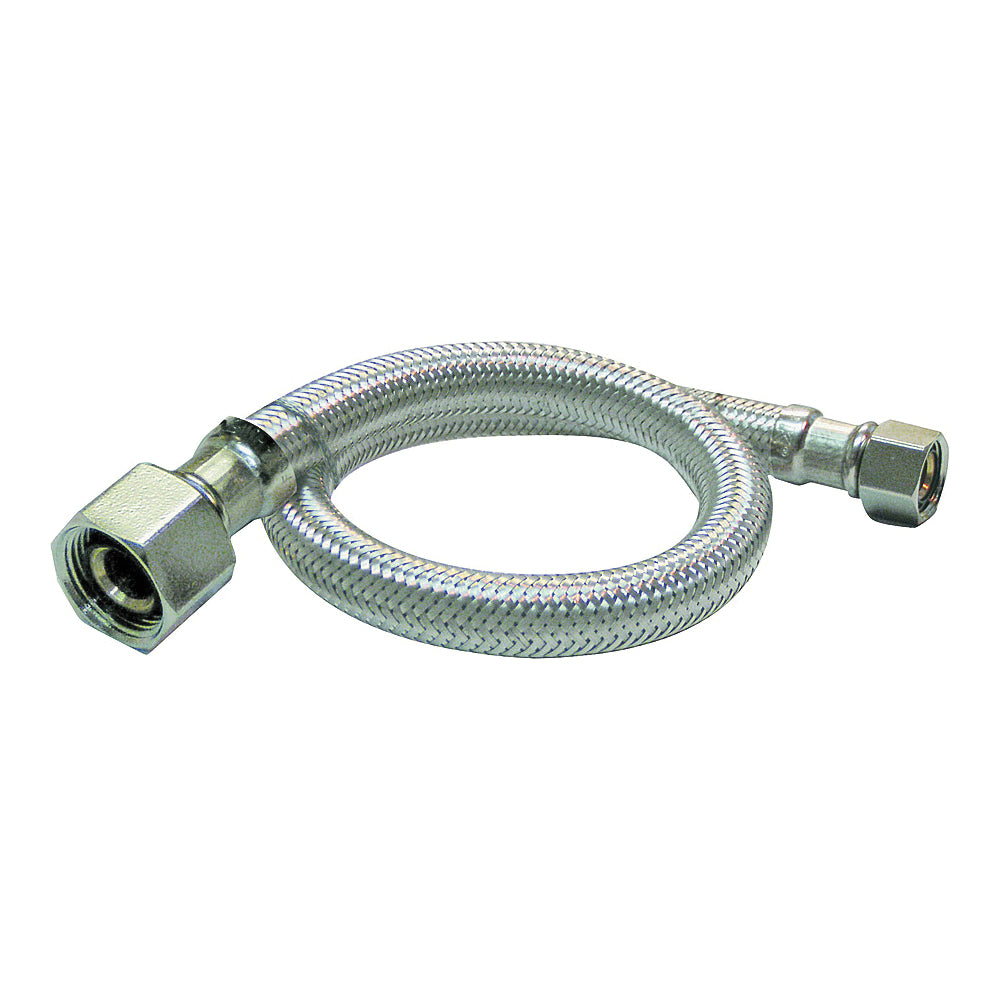 Plumb Pak EZ Series PP23799 Sink Supply Tube, 1/2 in Inlet, FIP Inlet, 1/2 in Outlet, FIP Outlet, Stainless Steel Tubing