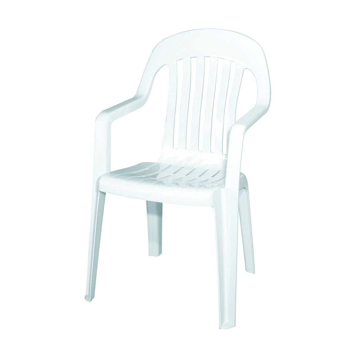 Adams 8254-48-3700 High-Back Chair, 22 in W, 23 in D, 36 in H, 250 lb Capacity, Polypropylene Frame, White Frame
