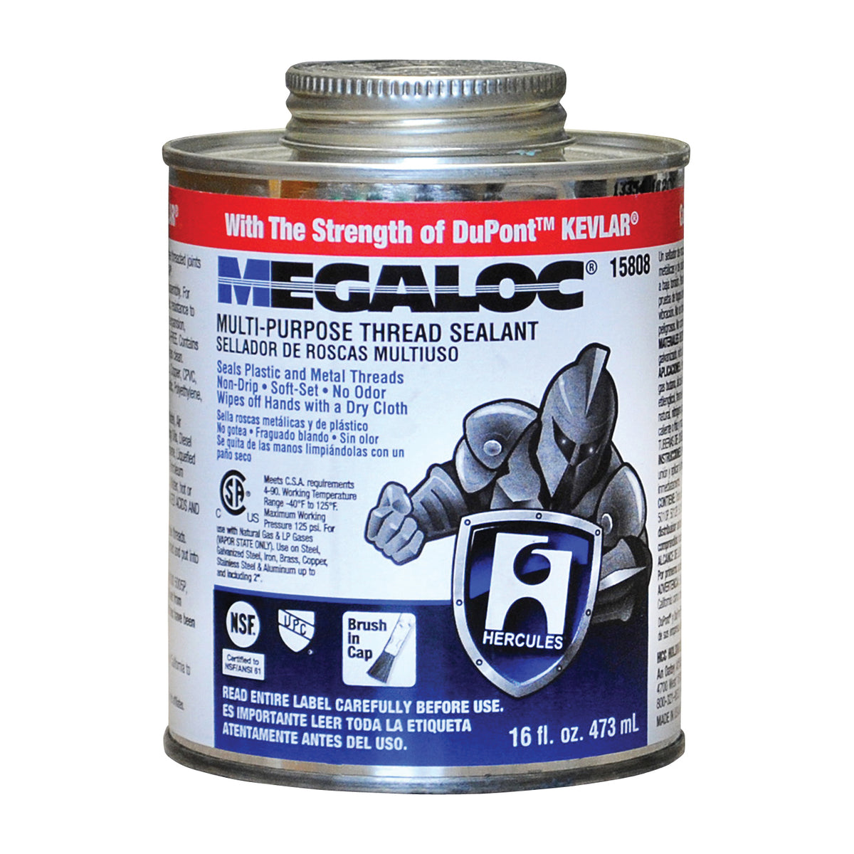 Oatey Megaloc 15804 Thread Sealant, 4 oz Can, Paste, Blue