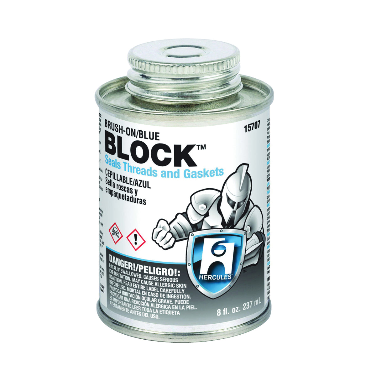 Oatey Brush-on Block 15707 Thread and Gasket Sealant, 8 oz Can, Liquid, Paste, Blue