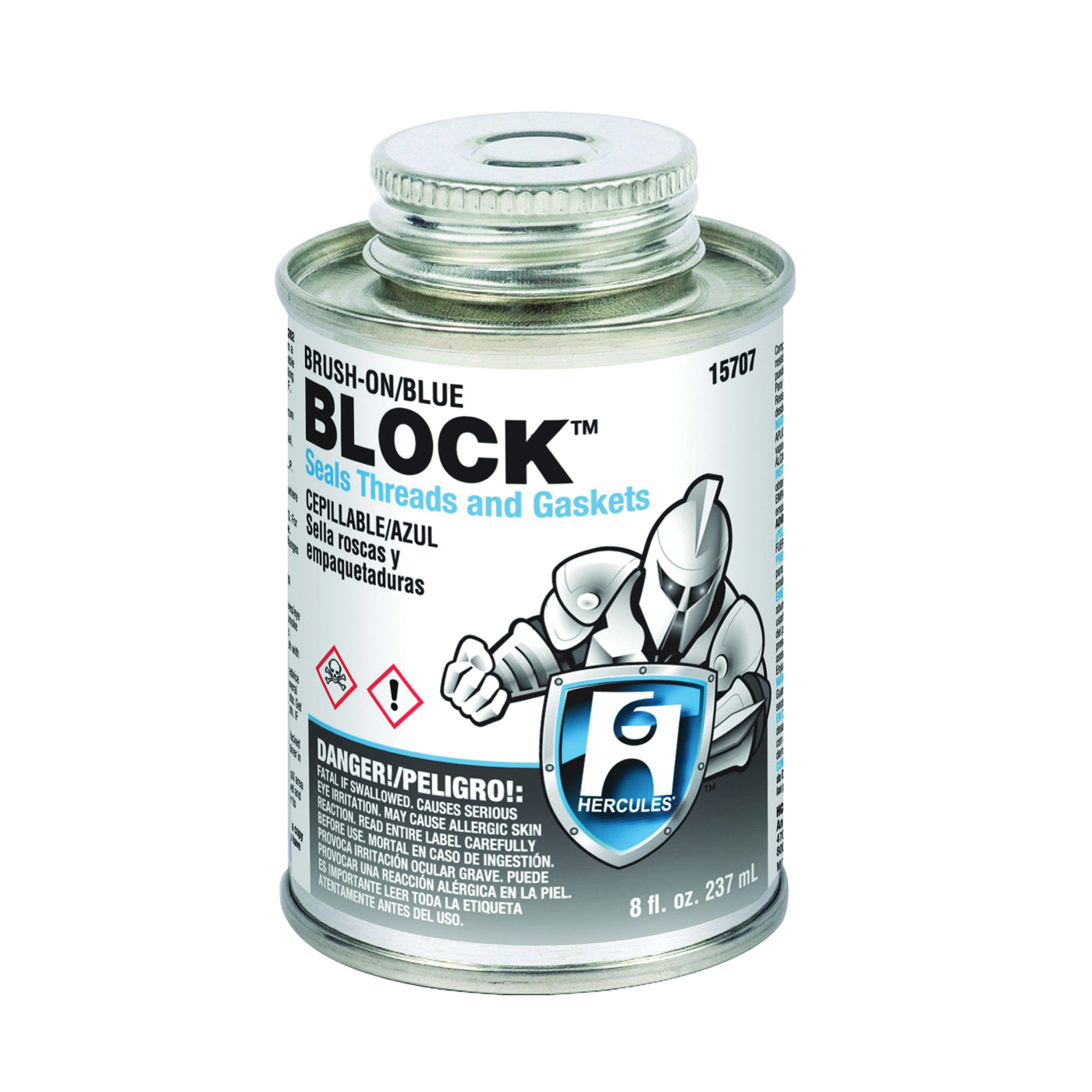 Oatey Brush-on Block 15707 Thread and Gasket Sealant, 8 oz Can, Liquid, Paste, Blue