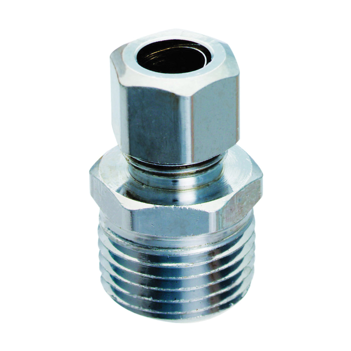 Plumb Pak PP20074LF Straight Adapter, 1/2 x 3/8 in, MIP x Compression, Chrome