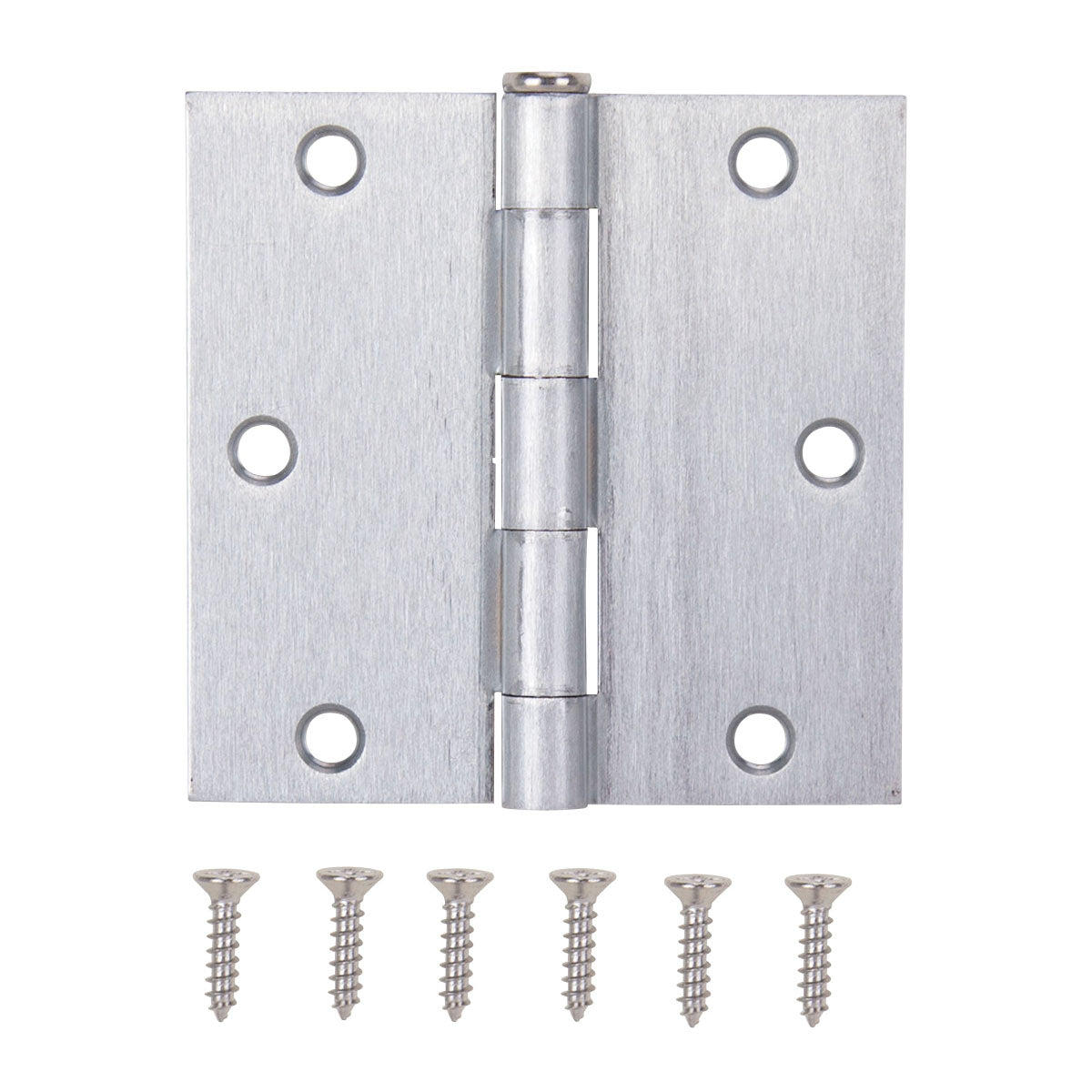 ProSource 20338SCX Square Corner Door Hinge, Steel, Satin Chrome, Loose Pin, 180 deg Range of Motion