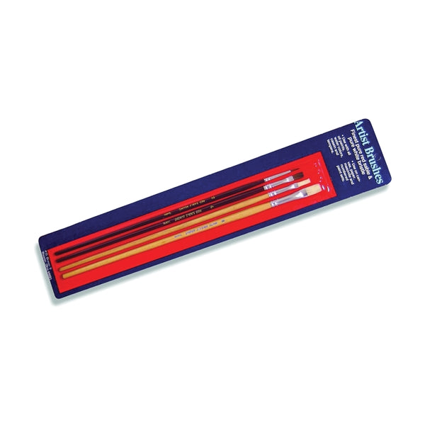 WOOSTER F5104 Artist Paint Brush Set, Wood Handle, 13-13/16 in OAL