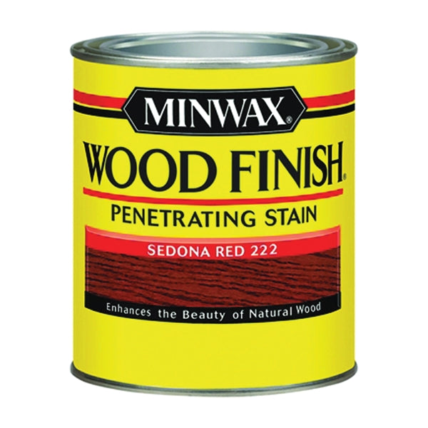 Minwax Wood Finish 222204444 Wood Stain, Satin, Sedona Red, Liquid, 0.5 pt, Can
