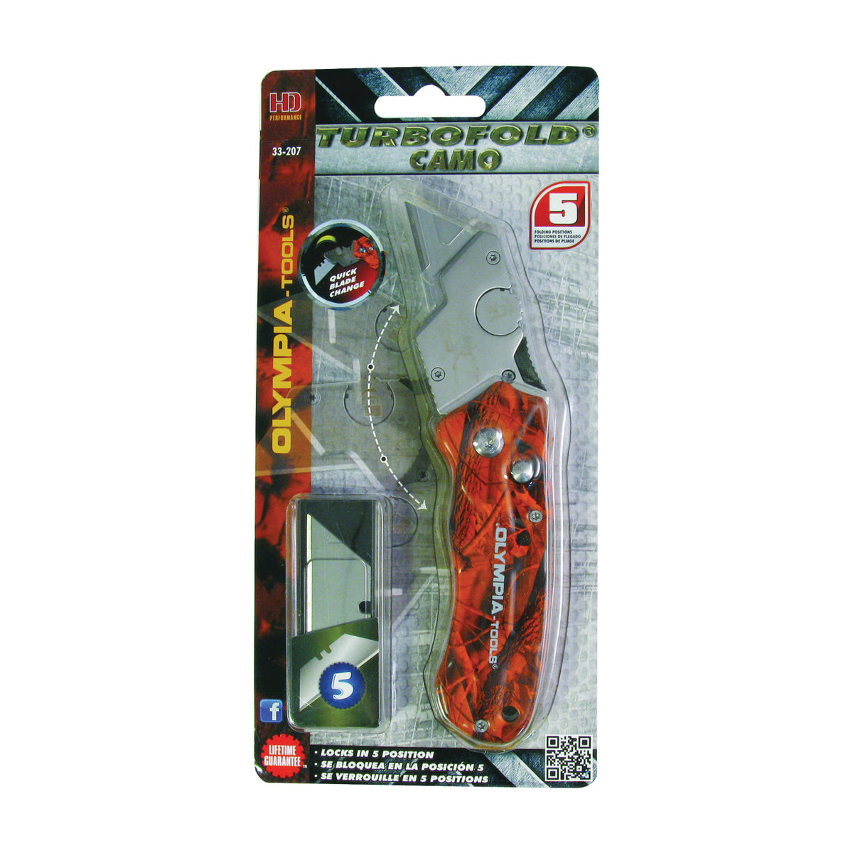 Olympia Tools 33-207 Utility Knife, Orange Handle