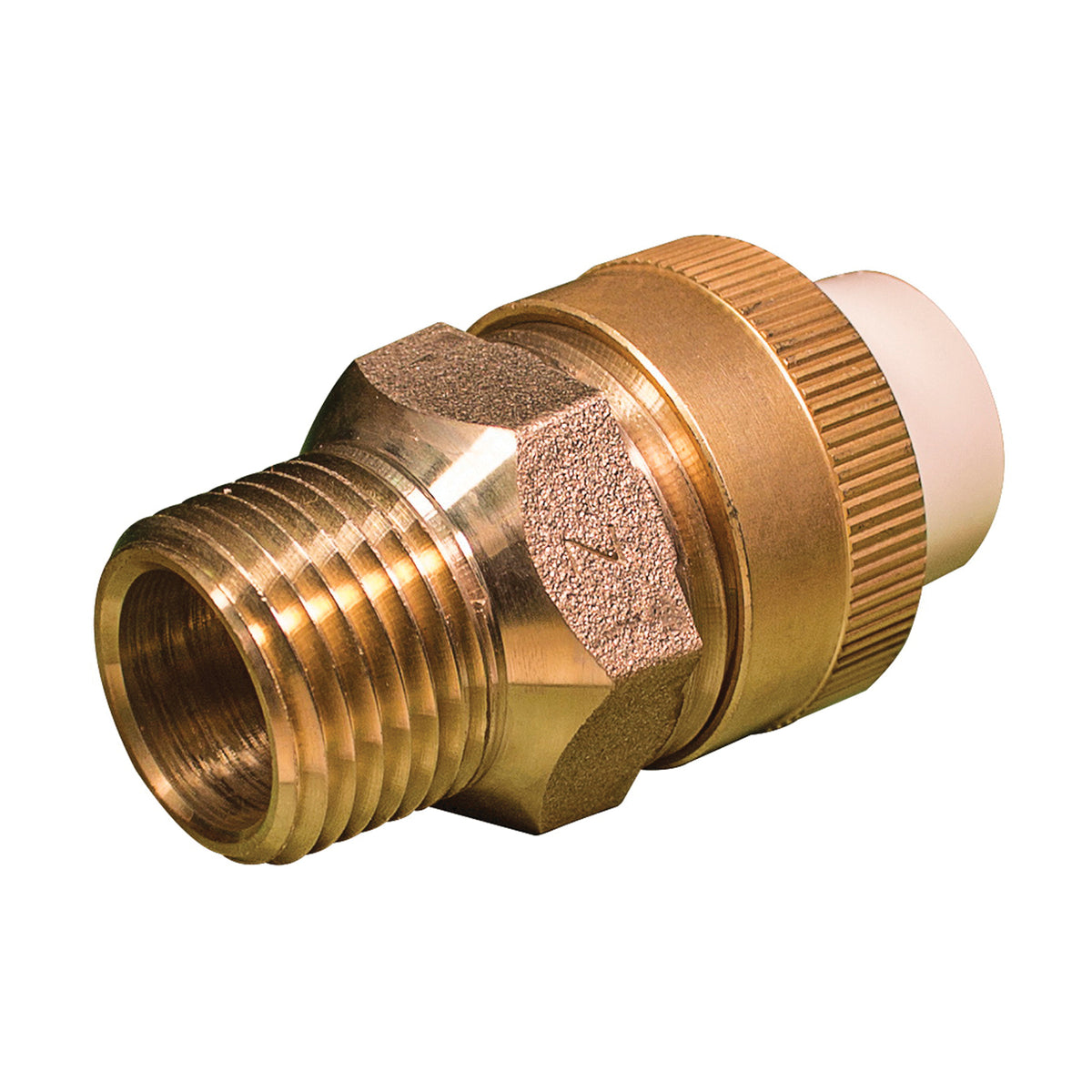 GENOVA 53374Z/TUM-0500 Transition Pipe Union, 1/2 in, Slip Joint x MIP, 100 psi Pressure