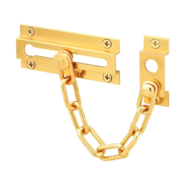 Defender Security U-9907 Chain Door Guard, Solid Brass, Polished Brass