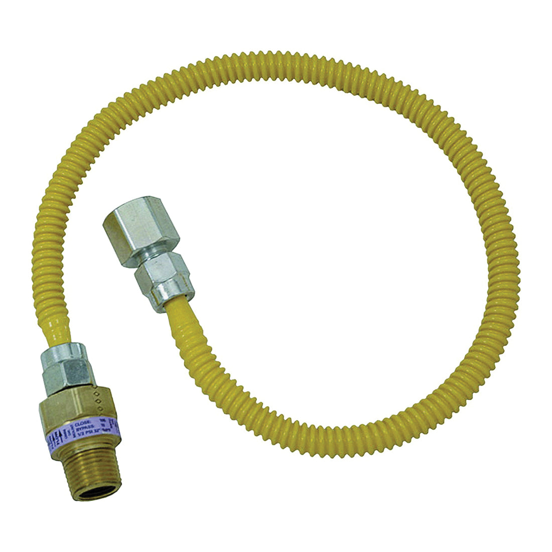 BrassCraft ProCoat Series CSSL54-48 Gas Connector, 1/2 x 1/2 in, Stainless Steel, 48 in L