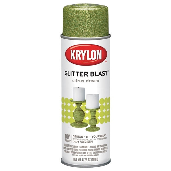 Krylon Glitter Blast K03808A00 Spray Paint, Glitter, Citrus Dream, 5.75 oz, Aerosol Can