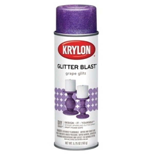 Krylon Glitter Blast K03813A00 Spray Paint, Glitter, Grape Glitz, 5.75 oz, Aerosol Can