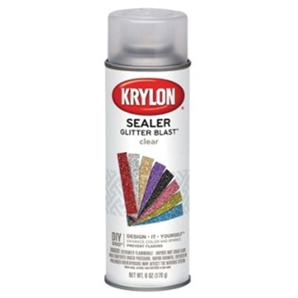 Krylon Glitter Blast K03800000 Sealer Spray, Glitter, Clear, 6 oz, Aerosol Can