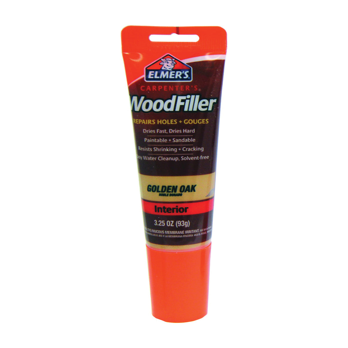 Elmers E861 Wood Filler, Paste, Mild Acrylic, Golden Oak, 3.25 oz Tube