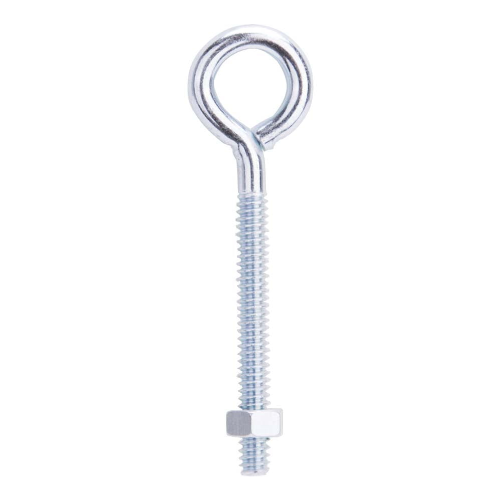 ProSource LR267 Eye Bolt, 4.7 mm Thread, Machine Thread, 1-5/8 in L Thread, 3/4 in Dia Eye, 79 lb Working Load, Steel