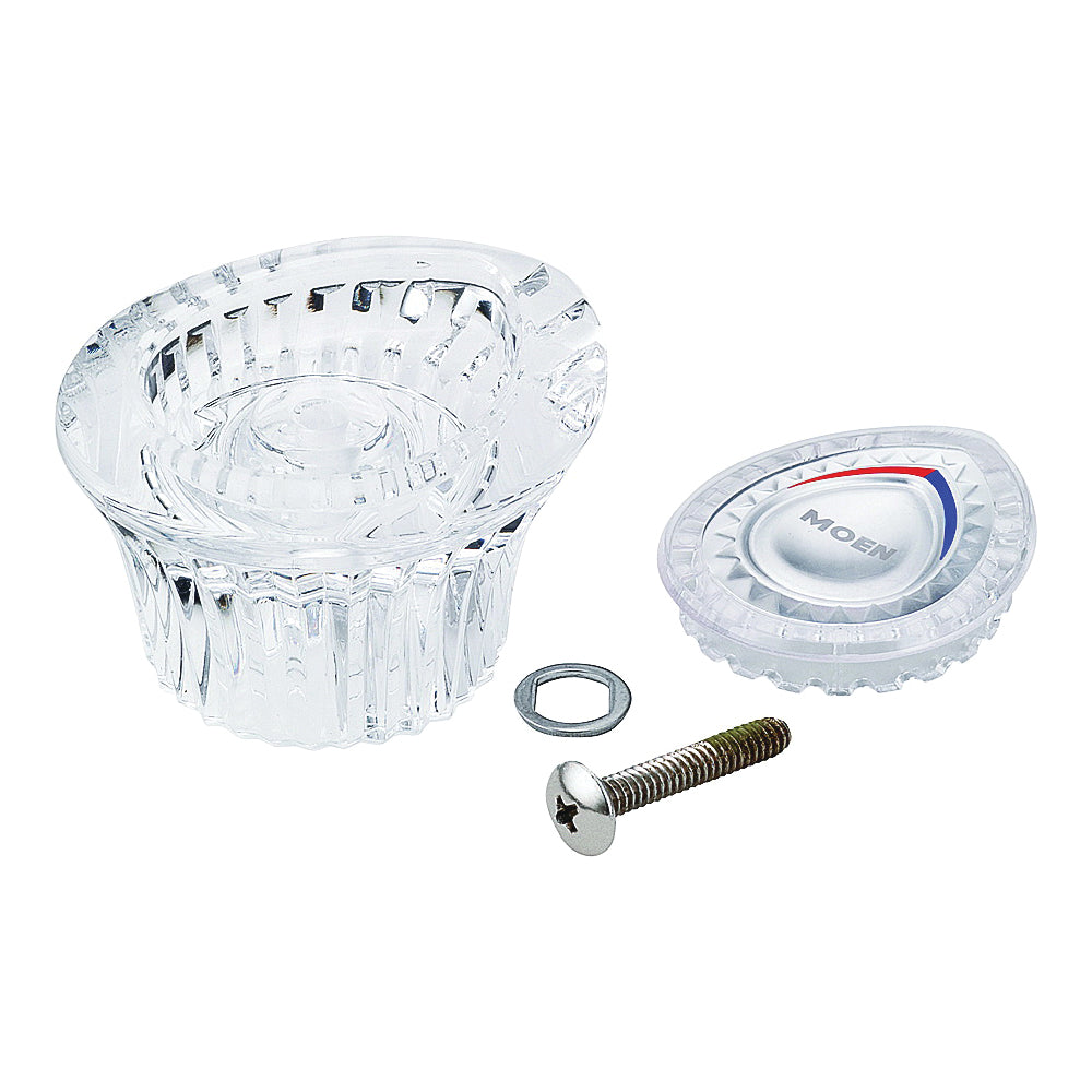 Moen 98039 Faucet Handle Kit with Cap, Plastic, Chrome Plated, For: Chateau Single Handle Tub/Shower Faucets